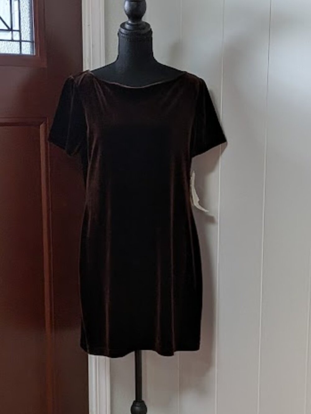"Scott McClintock" petites Brown Velvet Mini Dress Vintage with Tags Size 10